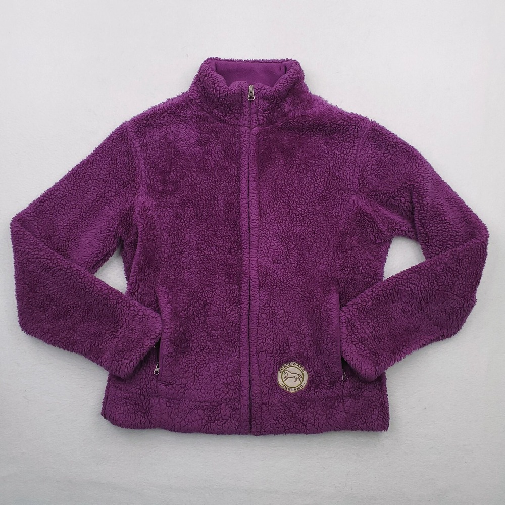 Horseware Jacket Womens Medium Purple Deep Pile Fleece Full Zip Pockets Sweater